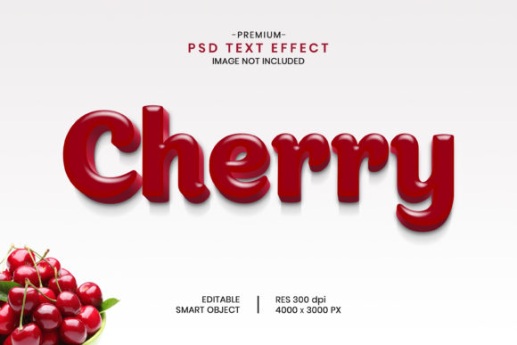 Editable Fruit Cherry 3D Text Effect for Creative Designs