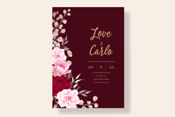 Elegant Floral Wedding Invitation Set for Stunning Events