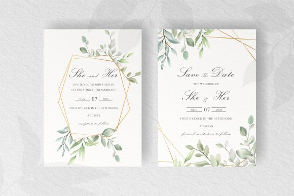 Elegant Watercolor Leaves Wedding Card: A Practical Choice for Modern Brides and Grooms