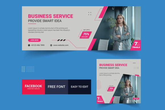 Facebook Cover Design Template with Post