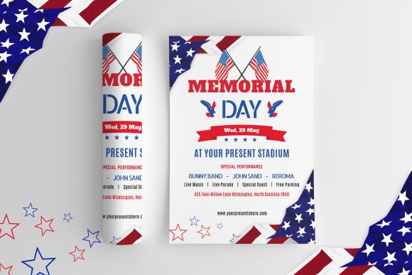 Memorial Day Event Flyerprint Design for Print Success