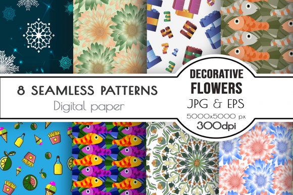 Seamless Patterns: Flowers, Food, Fish – A Creative Tool for Modern Designers
